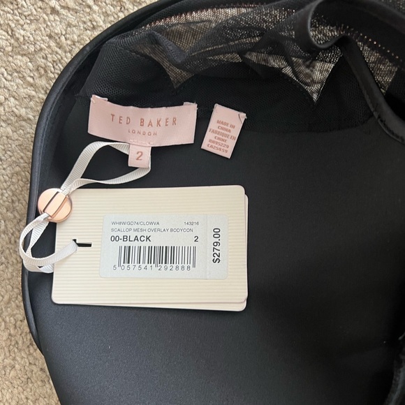 Ted Baker, Scallop Mesh Overlay Bodycon dress, NWT - Picture 2 of 7